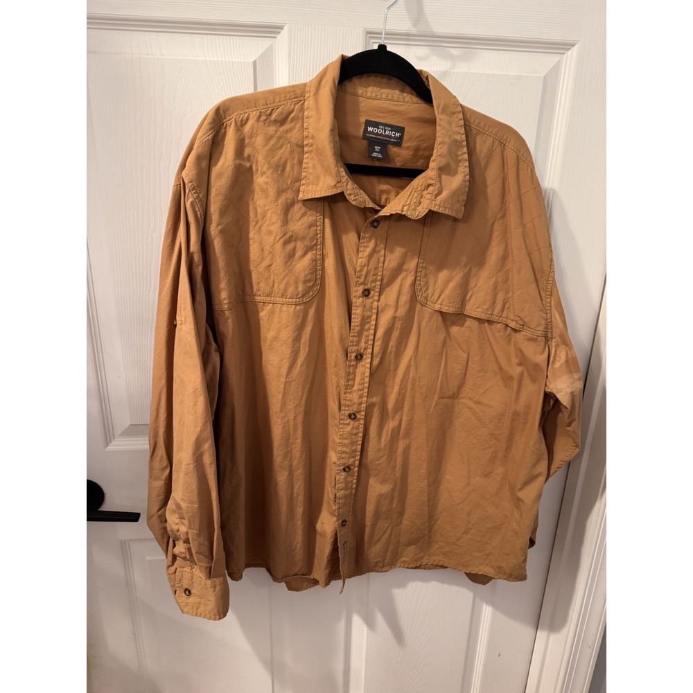 Woolrich Men's 2XL Brown Hunting Shirt Botton Front Both Shoulders Quilted